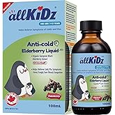 allKiDz Anti-cold Elderberry Liquid for Kids Children, Made in Canada, Herbal Immunity Health Supplement, Organic Black Elder