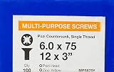 ForgeFix Multi-Purpose Single Thread Screws 6.0 x 75mm Zinc Yellow Passivated view 3