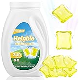 Heigble 240 Count Laundry Detergent Pods Bulk Laundry Detergent Soap Pacs Ultra Concentrated for Clean Clothes Stain Fighting Fresh Scent (Freesia Scent)