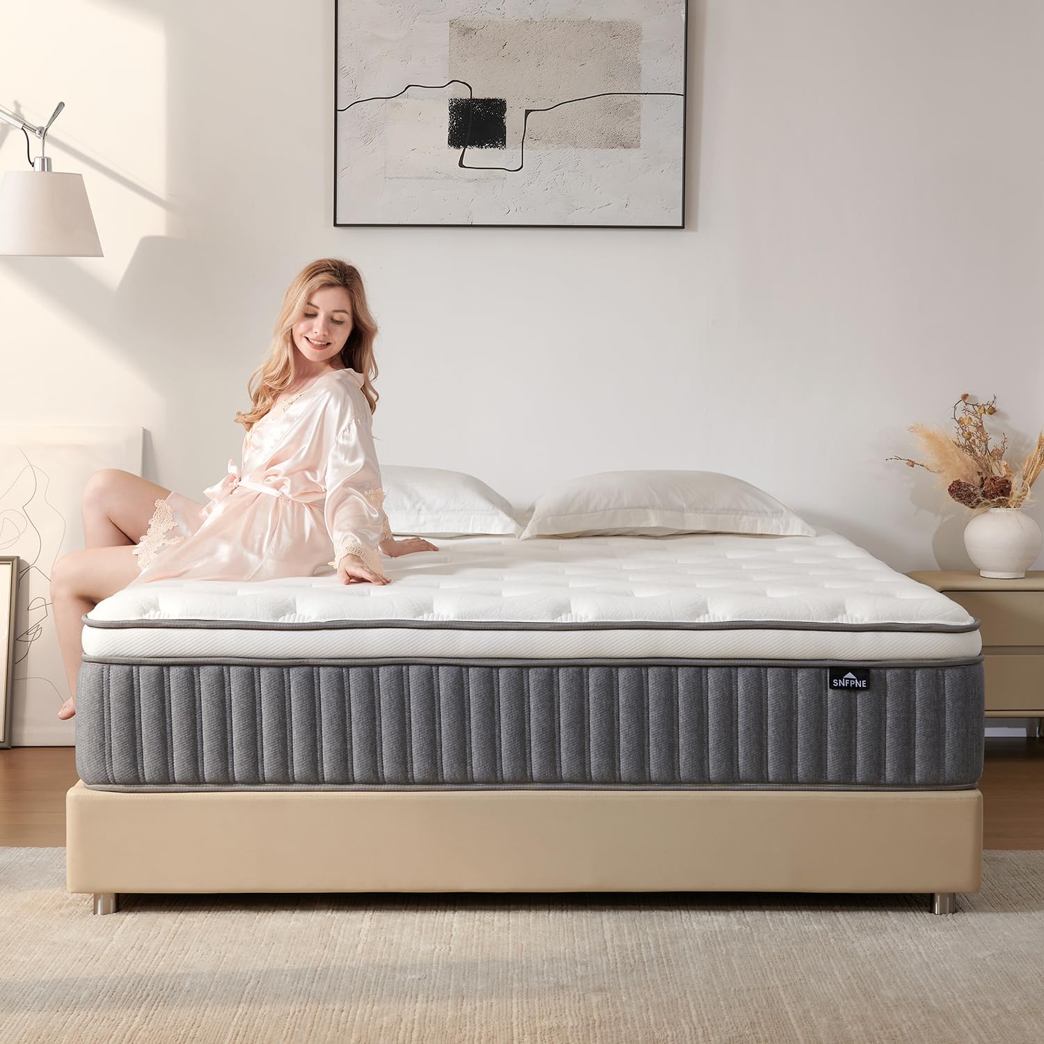 Photo 1 of SNFPNE Queen Size Mattress 12 Inch, Hybrid Memory Foam Mattress with Zoned Pocket Coils Support and Motion Isolation Design, Strengthen Edge Support,CertiPUR-US Certified, Medium Firm in a Box