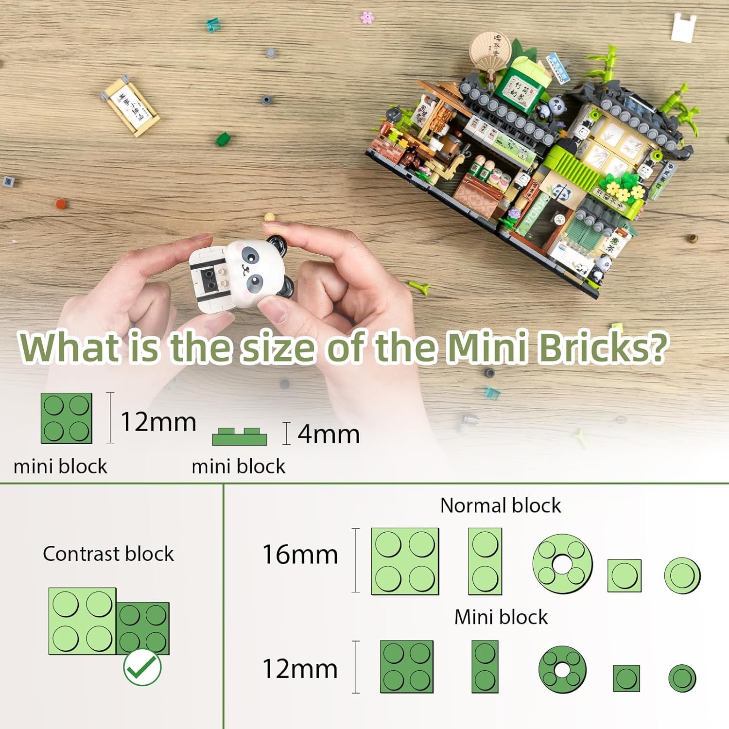 Panda Haus Mini Bausteine, MOC Creative China Toys Friends mädchen 6-12 Model Set, 860 PCS Klemmbausteine Haus Toy Gift (Nicht Kompatibel Mit Lego China Panda Haus) 6