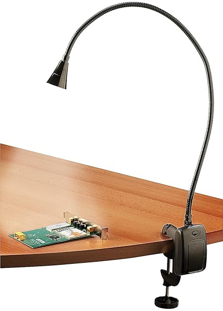Lunartec Flexible LED Leuchte: LED-Grill-, BBQ- & Arbeits- Schwanenhals-Lampe mit Schraubklemme (Lampe flexibel)