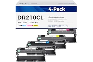 CAINK DR210CL Drum Unit 4 Pack BK/C/M/Y Replacement for Brother DR-210CL DR 210CL Imaging Drum Kit Compatible with Printer HL-3040CN 3045CN 3070CW 3075CW MFC-9010CN MFC-9120CN 9125CN 9320CN/CW 9325CW