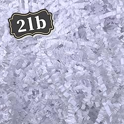 ZEBMOON 2 LB White Crinkle Cut Paper Shred Filler