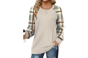 Saloogoe Sweatshirts for Women Crewneck Cable Knit Sleeve Sweaters Lightweight Fashion 2025