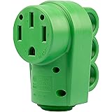 RVGUARD NEMA 14-50R RV Replacement Female Plug, 125/250V 50 Amp with Disconnect Handle, Green