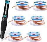 SIQUK 7pc Solder Sucker Desoldering Wick Kit Pump Braid Flux Removal Tool view 1