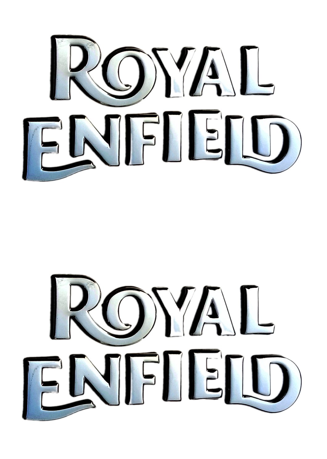 royal enfield logo tank sticker silver amazon in car motorbike royal enfield logo tank sticker silver