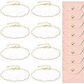 JDRGJTH 16PCS Bridesmaid Bracelet,Bridesmaid Gifts Gold Pearl Bracelet and Small Jewelry Bags Pouch Set for Proposal,Wedding Favors Bridal Party Gifts