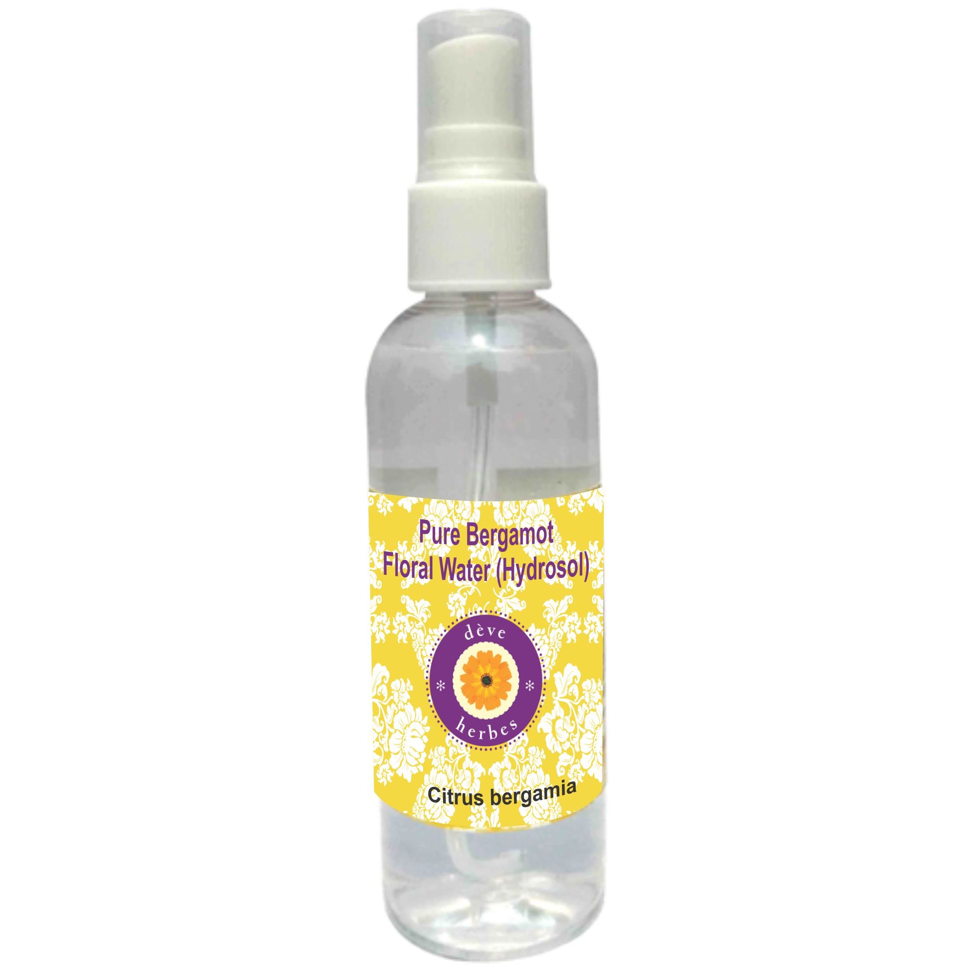 Deve Herbes Pure Bergamot Floral Water (Hydrosol) (Citrus bergamia) Natural Therapeutic Grade 100ml (3.38 oz)