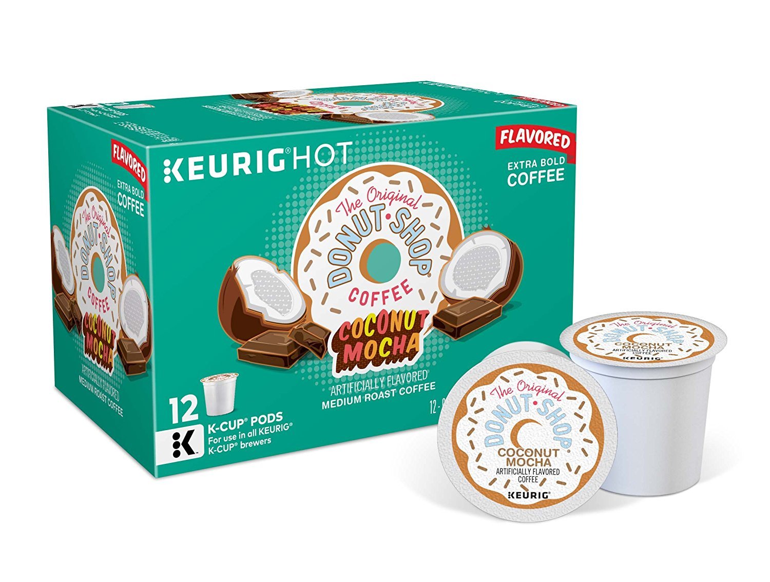 The Original Donut Shop Coconut Mocha Medium Roast Coffee K Cup Pods 12 Count Box Pack Of 3 Retail Packaging Amazon Com Grocery Gourmet Food
