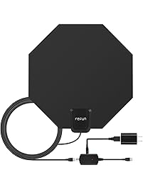 TV Antenna Indoor 50 Miles, Refun HDTV Antenna For Digital TV With Detachable Amplifier Signal Booster, USB Power Supply and 20FT High Performance Coax Cable
