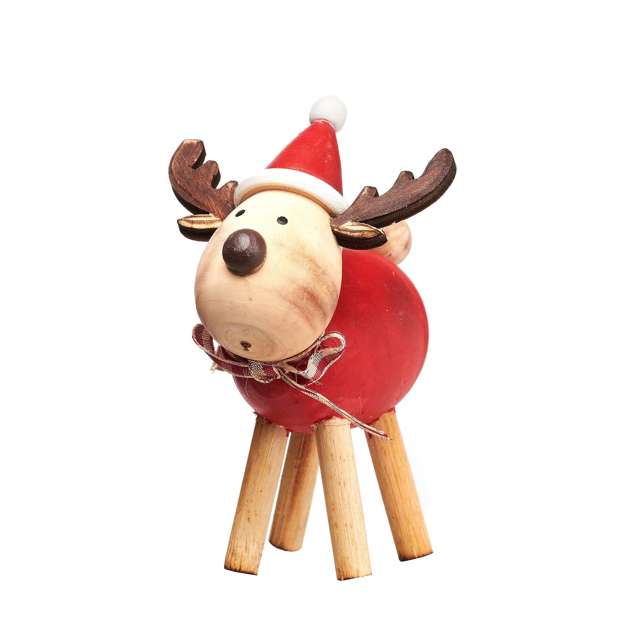 Sass & Belle Rudi Reindeer With Red Tummy Standing Decoration