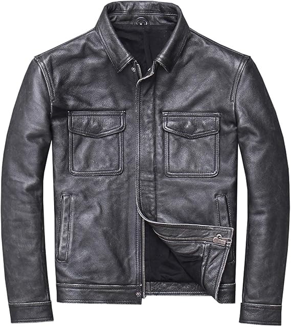 Amazon 本革 ジャケット メンズ レザージャケット ライダースジャケット レザーコート 革ジャン バイクジャケット ビジネスコート 牛革 ジャケット 皮ジャン 防寒コート ブルゾン 春秋冬 コート ジャケット 通販