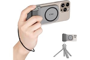 KIWIFOTOS Magnetic Phone Camera Grip for Magsafe Phone Tripod Handle with Bluetooth Remote & Tripod Mount Adapter for iPhone 