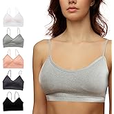 Alyce Intimates Pack of 5 Seamless Ribbed Sleep Bras for Women- Wireless, Padded Lounge Bra/Soft Sleeping Bralettes