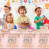 COSORO 2pcs Rose Gold 80th Birthday Tablecloth 137x274cm Plastic view 6