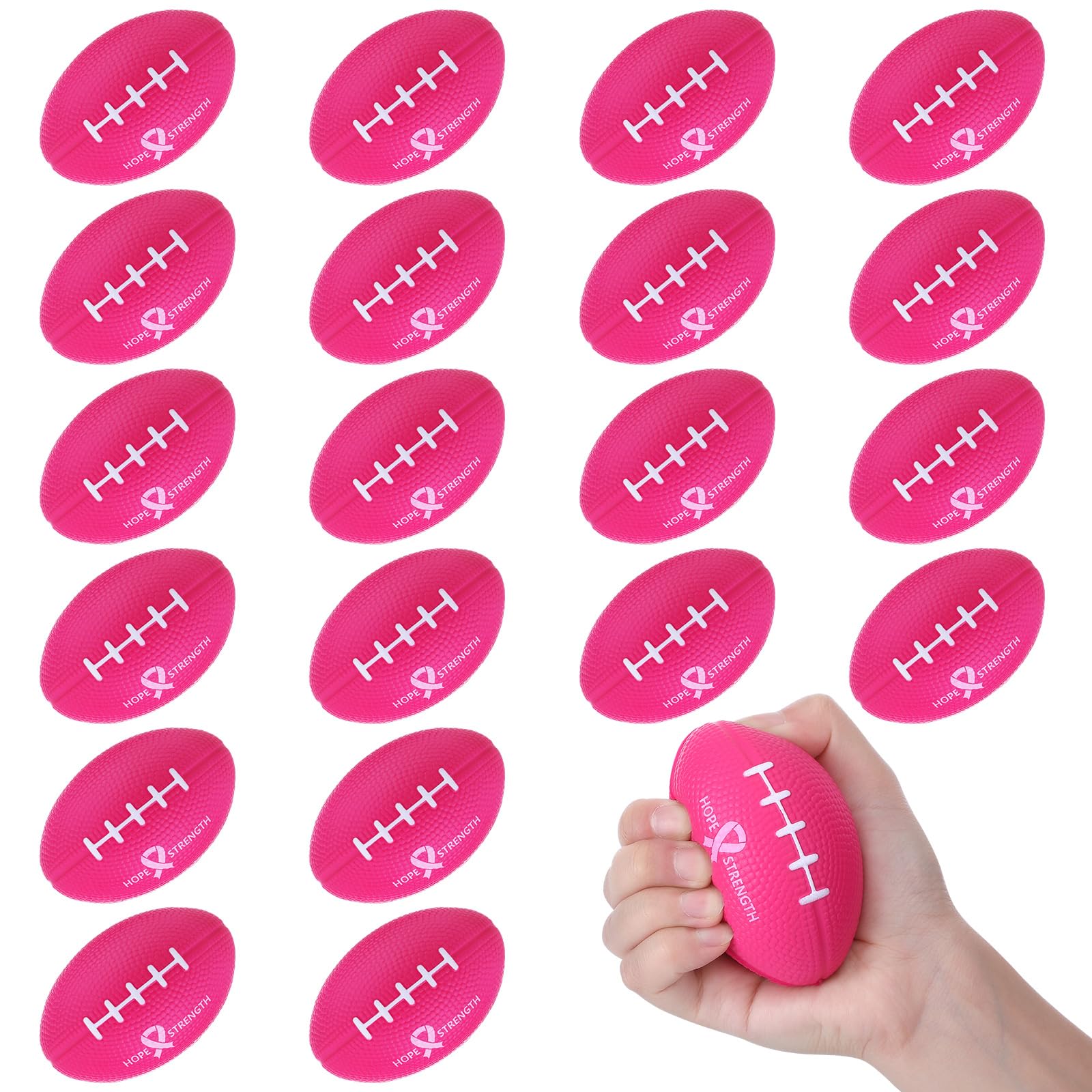 Photo 1 of Libima 3.35 Inch Breast Cancer Awareness Stress Balls Bulk, Pink Ribbon Stress Relief Balls, Breast Cancer Gifts Hope Strength Decorations and Accessories for Women Support Events Fundraising
