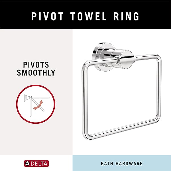 DELTA FAUCET NIC64-PC NICOLI 4-PIECE BATH HARDWARE SET 18 TO 24 IN. TOWEL BAR, TOILET PAPER HOLDER, TOWEL RING, TOWEL HOOK IN POLISHED CHROME