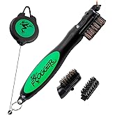 Frogger BrushPro Golf Club Cleaner with Ergonomic Grip and 2.5 ft. Retractable Cord, Sturdy Golf Club Brush and Groove Cleaner for Golfers, Golf Dad