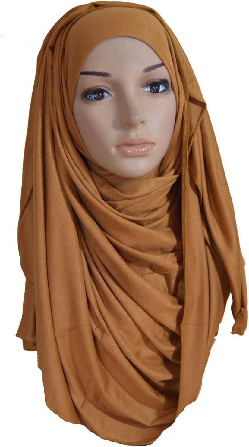 COTTON JERSEY HIGH QUALITY BEAUTIFUL MAXI JERSEY HIJAB SCARF SHAWL ABAYA (Copper)