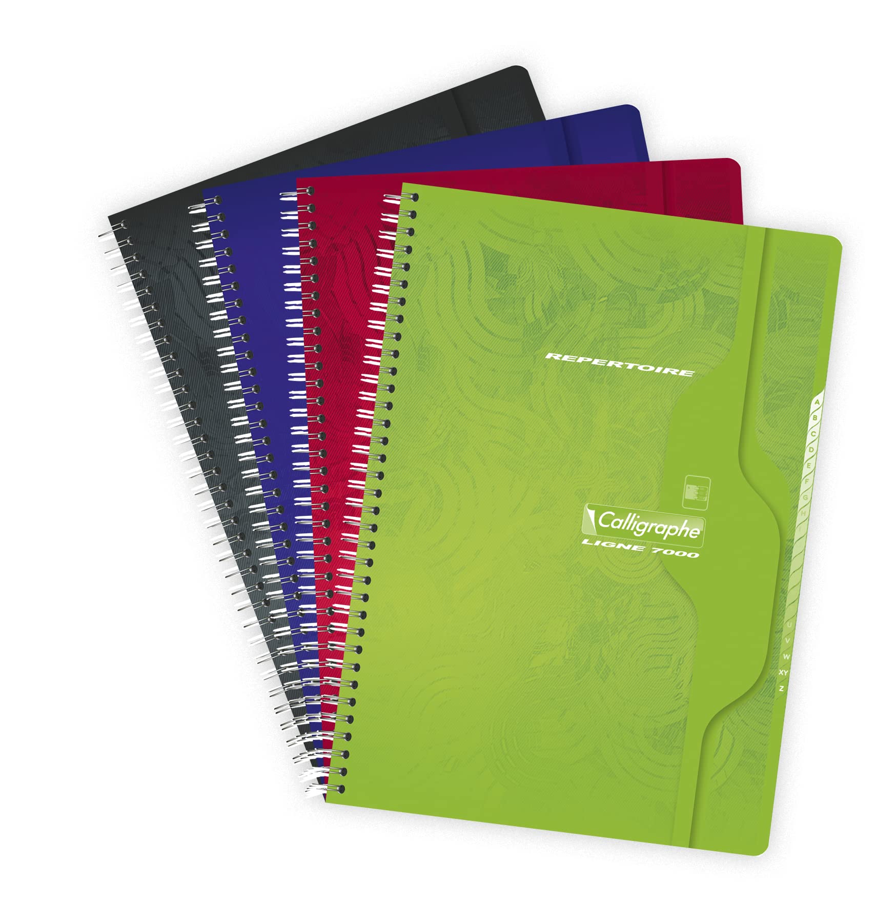 Clairefontaine Calligrapher 277C Spiral Repertory A4 21x29,7cm - 180 Small Square Pages - 70 g White Paper - Varnished Recycled Card Cover - Random Colour