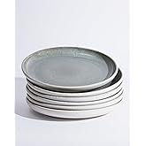 Pokini Gradient Green Dinner Plates Set of 6, 10 Inch Reactive Glaze Ceramic Plates Set, Modern Dinnerware Dishes Set for Kitchen, Microwave & Dishwasher Safe, Highly Chip and Crack Resistant