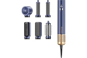 Hair Dryer Brush TECHMERI 6 in 1 Ionic Hair Styler, 110000 RPM high Speed Blow Dryer Brush Fast Drying with Auto Wrap Curler, Detachable Hot Air Brush for Drying, Straightening and Volumizing