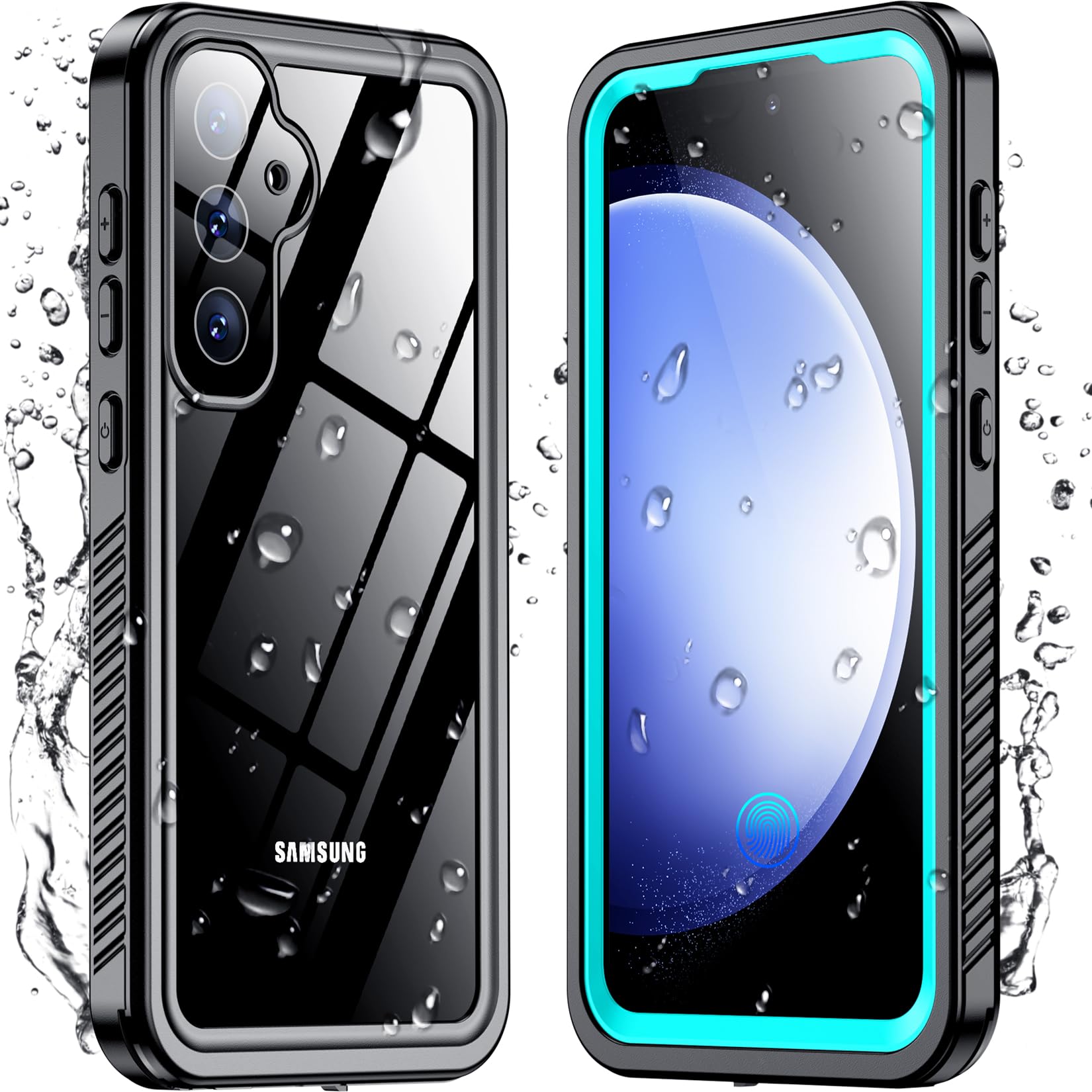 Temdan for Samsung Galaxy S23 FE Case Waterproof, [Military-Grade Drop Protection] [IP68 Underwater] Full Body Heavy Duty Rugged Shock-Proof Case for S23 FE 6.4''-Teal