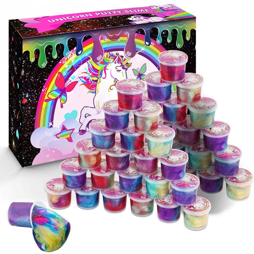 48 Packs Galaxy Slime Unicorn Color Slime kit,Slime Party Favor for Kids Girls & Boys,Stress Relief Toys for Birthday Gift,Classroom Prize