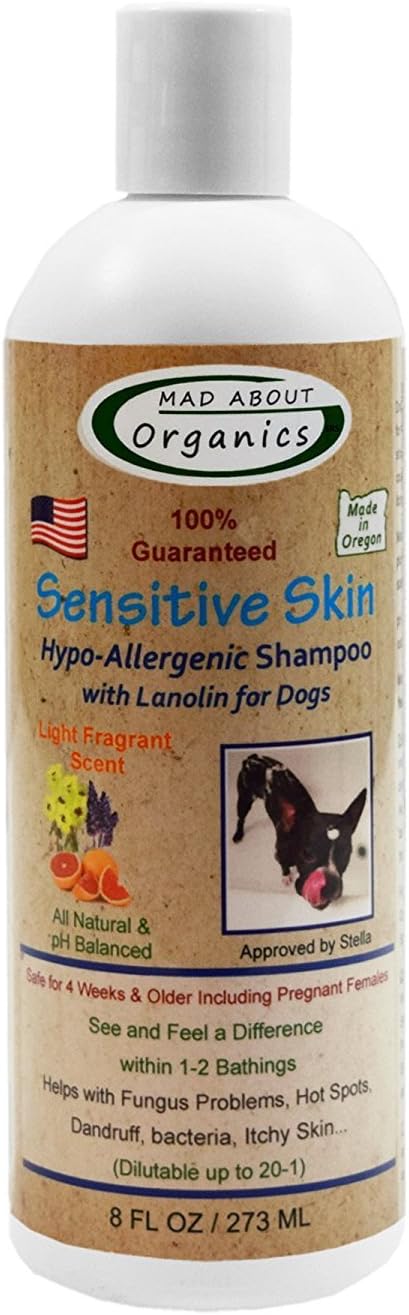 Mad About Organics All Natural Dog Puppy Sensitive Skin Shampoo Concentrate 8oz