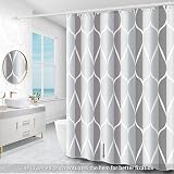 Miorkly Grey Shower Curtain 180x180 cm Mould-Proof Waterproof 12 Hooks view 6