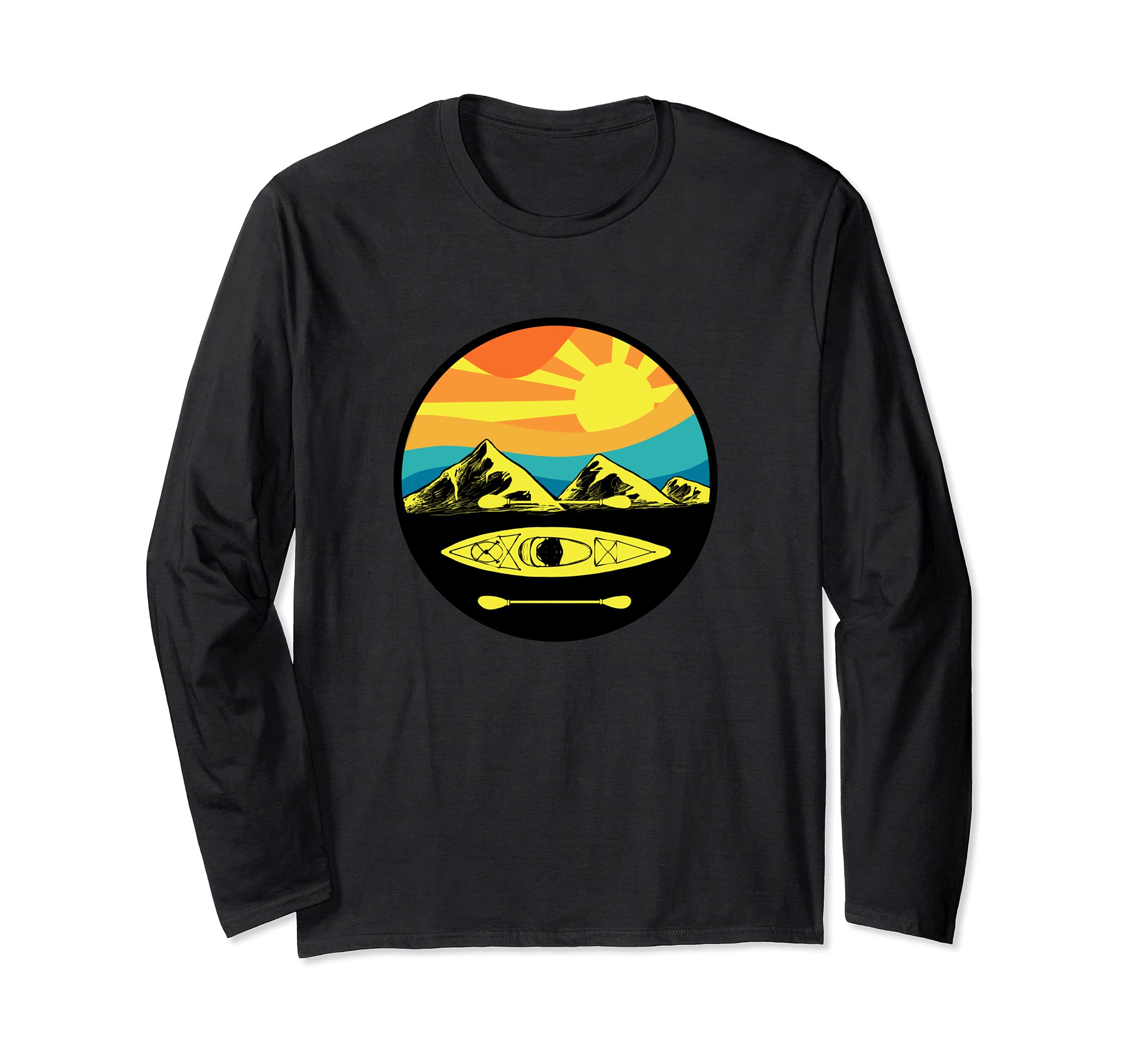 Kayak At Sunset Gift Kayaking Long Sleeve T-Shirt