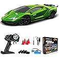 LFOLUSU Remote Control Car RC Drift Car 2.4GHz 1:24 4WD 15KM/H High Speed Racing Sport Car with LED Lights Drifting Tire Racing Sport Toy for Adults Boys Girls Kids Gift 2Pcs Rechargeable Batteries