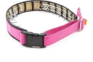 KEEPER COLLARS Keeper Collar Hidden Prong with Snap – Adjustable Hidden Pinch Collar, Heavy Duty Chrome, 200 lb Clasp, Made in America (12, Pink)