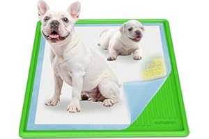AUFORPET Pee Pad Holder, Puppy Pad Holder, 24" x 24" Heavy Silicone Pee Tray Mat for Dogs, Reusable, High Edge, Leak-Proof Toilet Training Pad Mat for Potty, Doggy Baby, Cat, Rabbit Pets