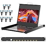 1U Rack Mount KVM Console,Arvitek 17.3" LCD Monitor