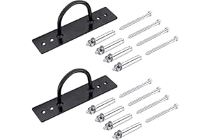 Navaris Battle Rope Anchor Kit (Set of 2 Mounts) - Steel Wall or Ceiling Mounting Brackets for Ropes and Exercise Equipment -