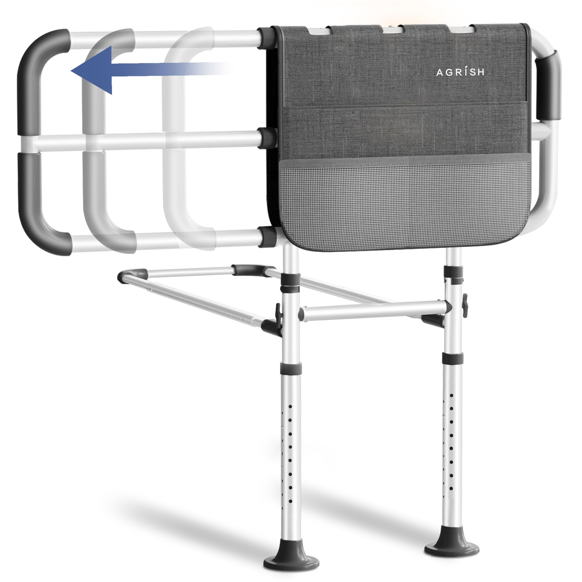 Photo 1 of ****It is used, it is not known, it is missing a part, and it is not known if it works 100%******Bed Rails for Elderly Adults Safety, Adjustable Bed Assist Rail for Seniors with Motion Light & Storage Pouch, Widened Adult Bed Rails Fits Twin, Full, Queen,