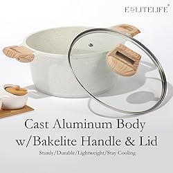 ESLITE LIFE Nonstick Stock Pot with Lid, 7 Quart