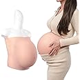 BodhiTCM Silicone Pregnant Belly 6,9 Month Artificial Fake Pregnancy with Realistic Texture for Movie Props, Performance, Training and Faking Pregnancy (Brown, 6 Months)