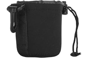 BONKZEBU Camera Lens Case Compact Foldable Protective Lens Bag with Hanging Hook for AF 50mm F/1.8D Easy Access Secure Elasti