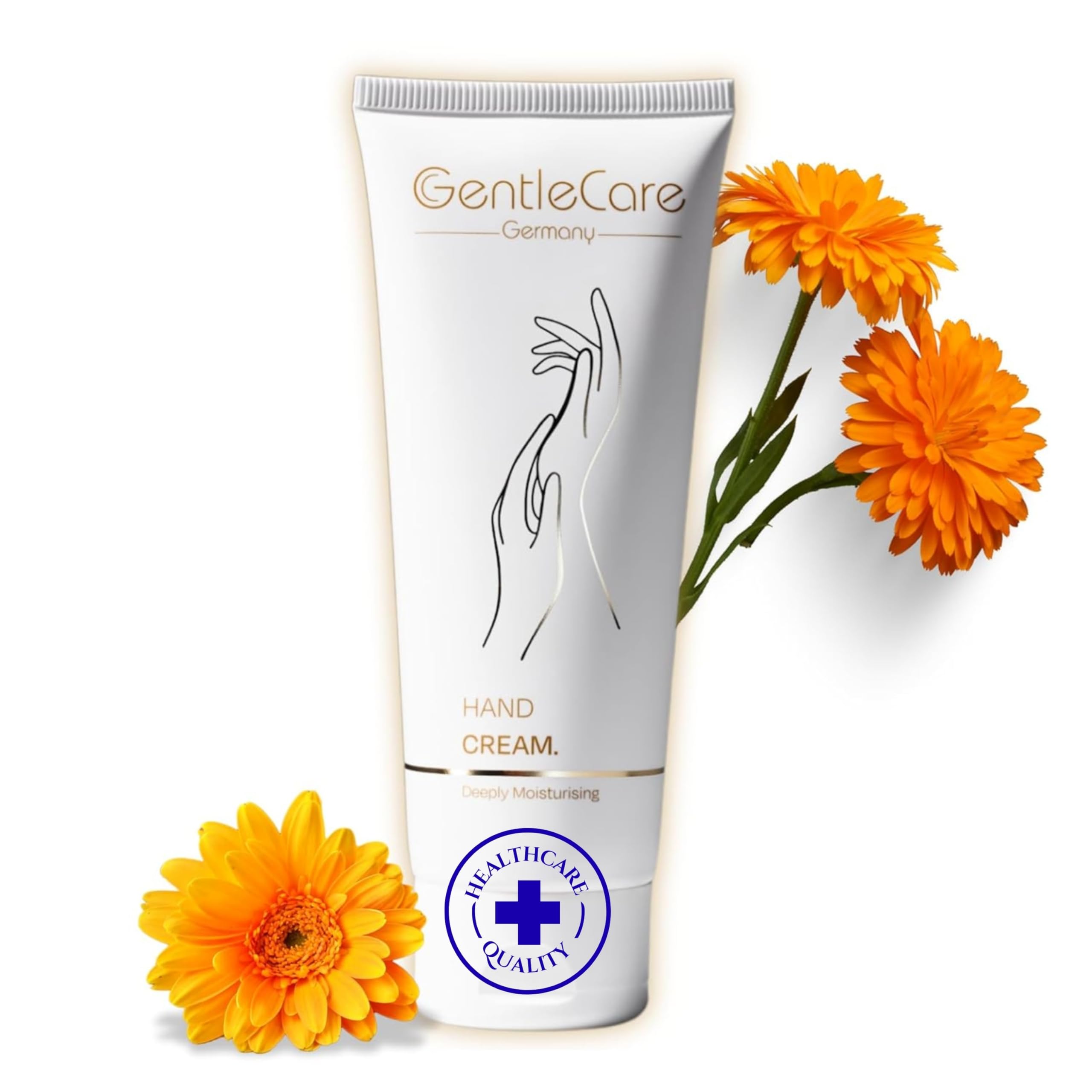 GentleCare Hand Cream for Very Dry Hands - With Zinc & Panthenol - Fast Absorbing, Non-Greasy Hand Moisturiser - Professional-Grade Formula - 75ml