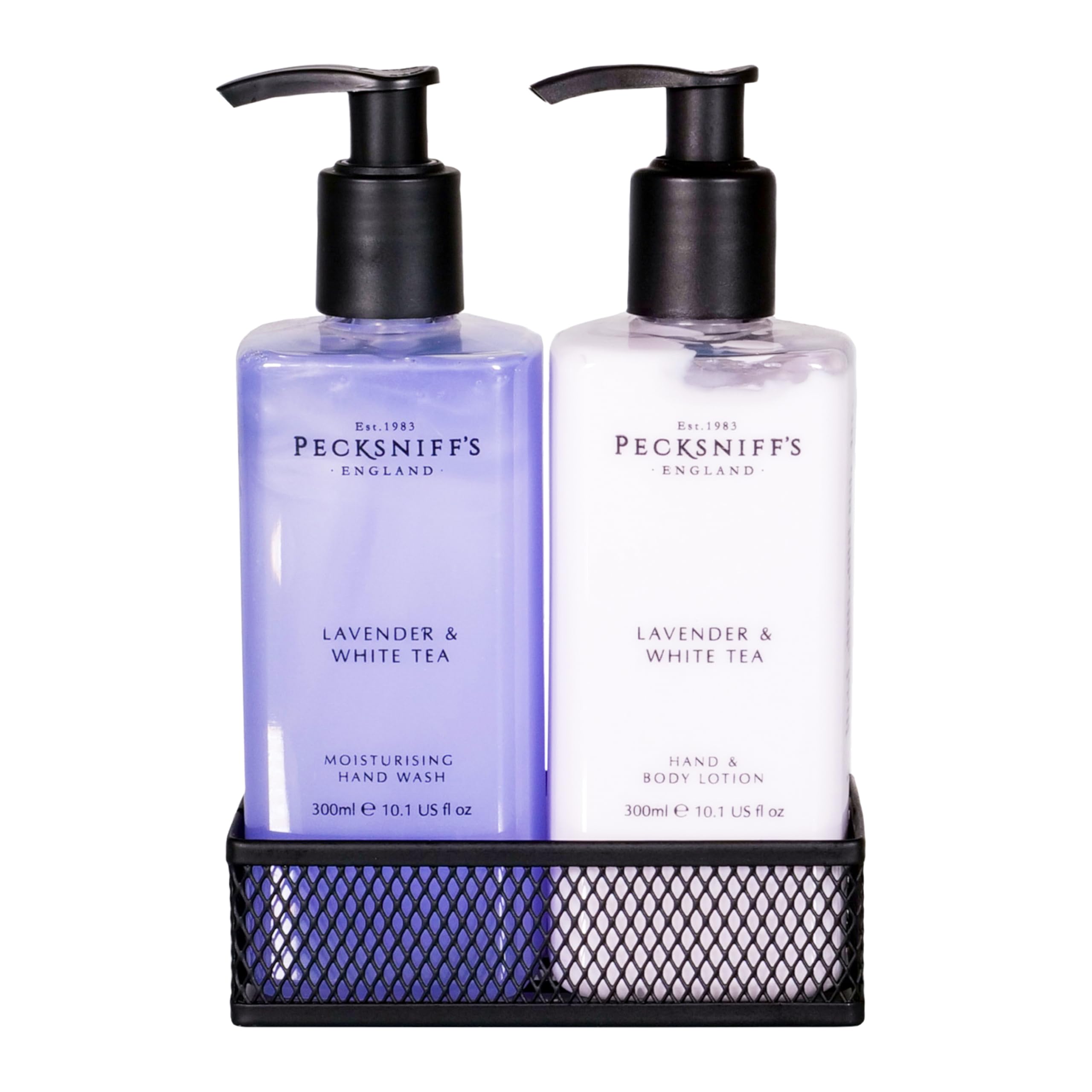 Hand Wash and Lotion Set - Scented Hand and Body Cream and Liquid Soap, Natural, Revitalising, Hydrates and Moisturises for Soft Skin, Gift of Luxury (Lavender & White Tea) - Pecksniff’s — image 1
