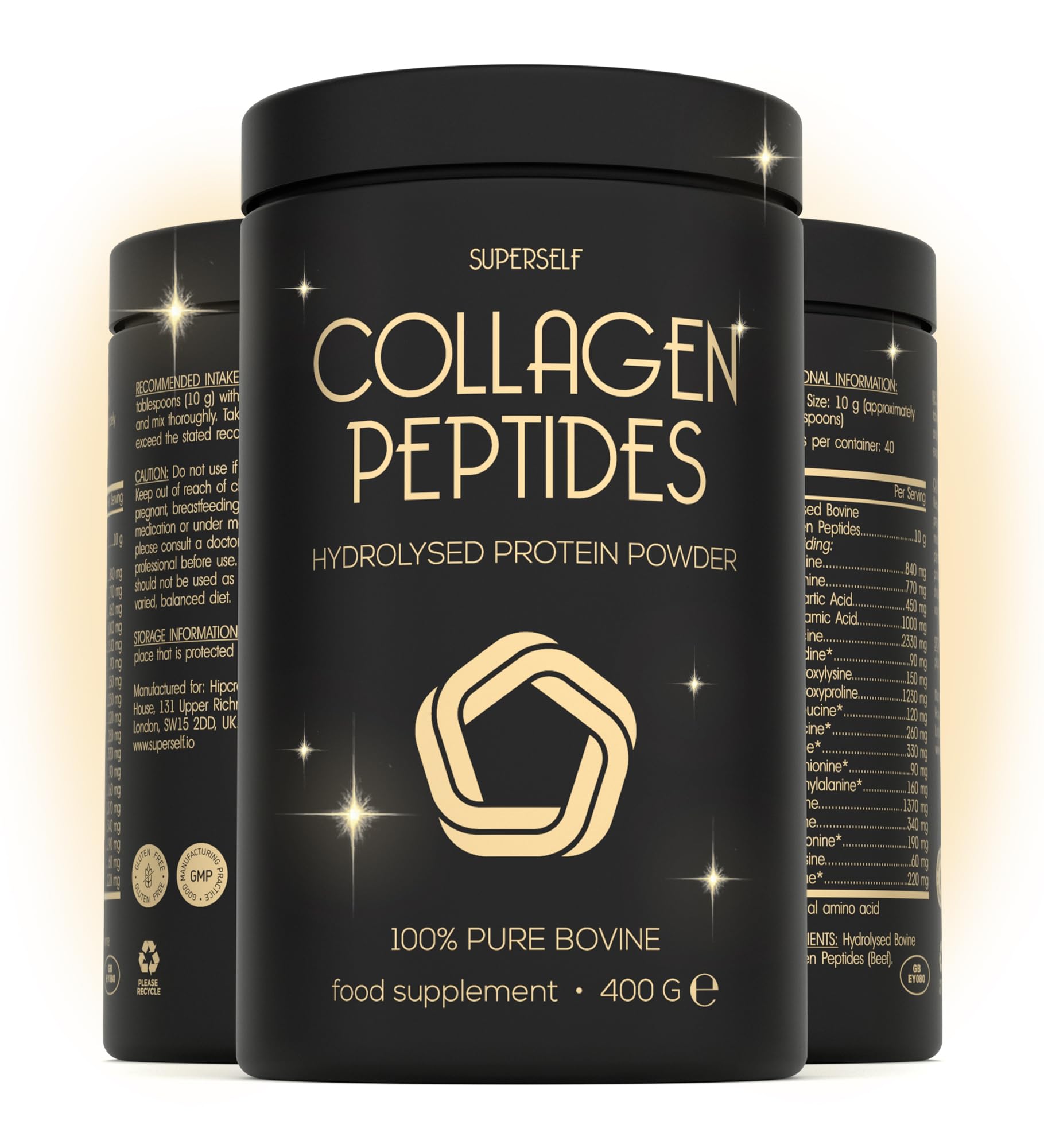 Premium Collagen Powder - Collagen Supplements for Women & Men - Pure Bovine Collagen Peptides 400g - Hydrolysed Collagen Type 1 and 3 for Skin, Hair & Nails - Tasteless, Dissolves Easily, Mixes Well