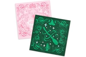 xo, Fetti Pink + Green Witch Paper Napkins | 3-ply, 24 pcs | Wizard Bachelorette, Magical Birthday Decorations, Kids Party Setting, Girls Spellbound Decor