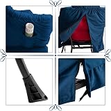 HollyHOME Comfy Armchair Velvet Dark Blue with Steel Frame 500lbs Capacity view 5