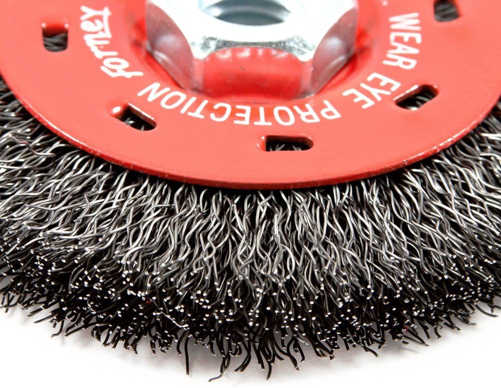 Forney 72788 Wire Wheel Brush, Coarse Crimped with 5/8-Inch-11 Threaded Arbor, 4-Inch-by-.014-Inch: Home Improvement