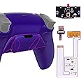 eXtremeRate Galactic Purple Rubberized Grip Programable RISE4 V3 Remap Kit for PS5 Controller BDM-030 040 050, Upgrade Board Redesigned Bottom Shell 4 Back Buttons for PS5 Controller - NO Controller
