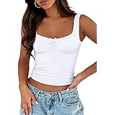 Trendy Queen Women's Square Neck Bow Tank Top